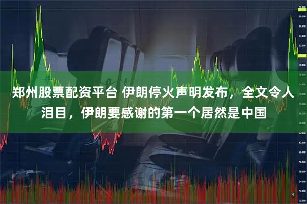 郑州股票配资平台 伊朗停火声明发布，全文令人泪目，伊朗要感谢的第一个居然是中国
